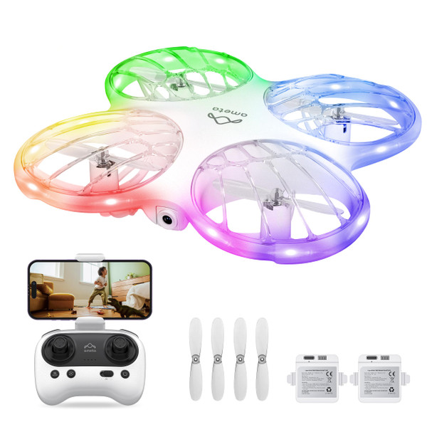 Ameta Drones for Kids Adults, RC Drone with 1080P HD FPV Camera, Cool Toys Gift for Boys Girls Teenage, STEM Toys with LED Light, Propeller Full Protect, 2 Batteries Long Flight Time and Remote Control, Easy to Fly-1765517042