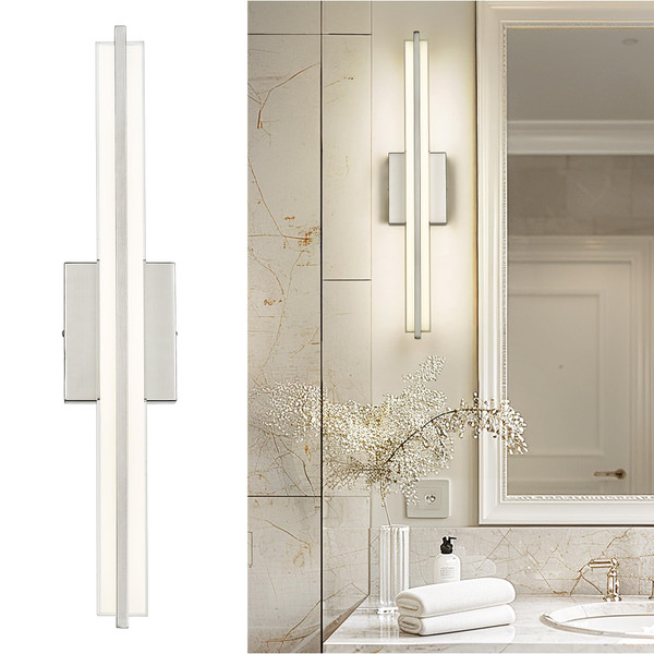 kudos 24 inch Led Vanity Light Fixtures,Bathroom Vanity Light Over Mirror 5CCT 1600LM, Brushed Nickel Wall Sconce, KDVL11-BN