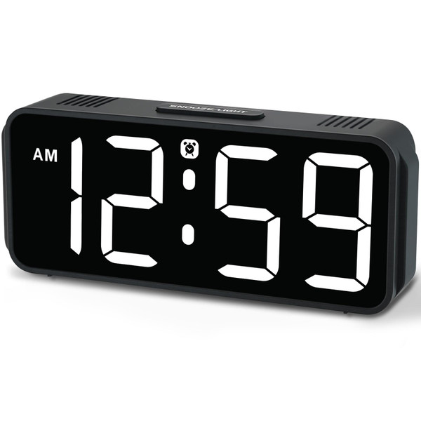 Peakeep Small Digital Alarm Clock Plug in for Bedrooms Bedside, Tiny Electric Clock Large Big Numbers Display Battery Backup for Desk Table, 6 Dimmers, 5 Adjustable Alarm Volume (White) Peakeep Small Digital Alarm Clock Plug in for Bedrooms Bedside, Tiny Electric Clock Large Big Numbers Display Battery Backup for Desk Table, 6 Dimmers, 5 Adjustable Alarm Volume (White)