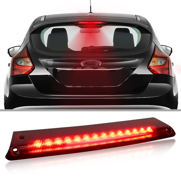 KEEGTBOX High Mount Stop Lamp LED Third Brake Light Compatible with 2014-2017 Ford Focus Hatchback and 2011-2018 Ford Fiesta Hatchback Rear Center LED 3rd Brake light Replacement-1765518299