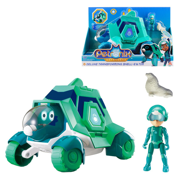 Alpha Group Petronix Defenders Deluxe Transforming Shell-E & Tim , Transforming Playset and 3″ Figure, Transform from Turtle to Vehicle, Kids Toys for Boys and Girls Ages 3 and Up Alpha Group Petronix Defenders Deluxe Transforming Shell-E & Tim , Transforming Playset and 3″ Figure, Transform from Turtle to Vehicle, Kids Toys for Boys and Girls Ages 3 and Up