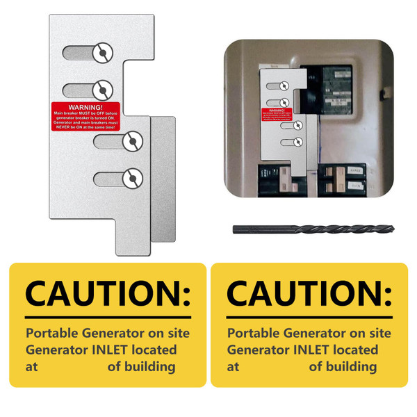 HFDCHBS Generator Interlock Kit Compatible with Eaton or Cutler Hammer Vertical Throw CH Series 150 or 200 Amp，2 1/4"" Spacing Between Main and Branch Breakers,for Home Safety Interlock Kit