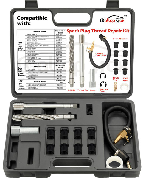 GallopMax 38900 Two Valve Triton Tool Kit Foolproof Repair System Spark Plug Thread Repair Kit Compatible with Ford 4.6 L, 5.4 L and 6.8 V-10 Two Valve Engines
