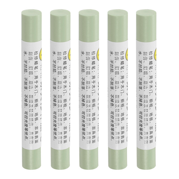 uxcell Furniture Repair Crayons, 5Pcs - Wood Wax Filler Stick, Furniture Markers Touch Up - for Scratches Holes Tables Desks Wooden Floors Cover Ups, Oil Blend Green