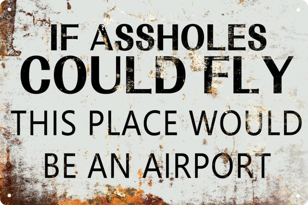 Funny If Assholes Could Fly Vintage Plaque Decor Tin Signs Home Decor Restaurant Bar Cafe Garage Wall Decor Metal Hanging Plaque Home Decoration 8x12 in
