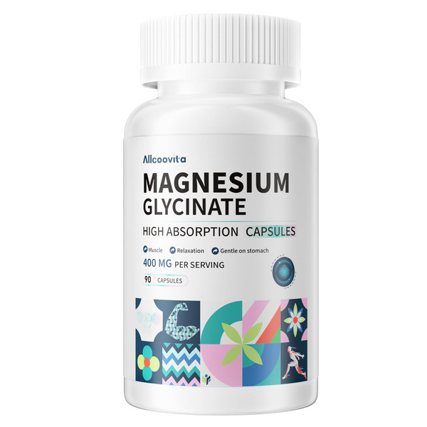 Magnesium Glycinate 400 MG per Serving 100% Chelated for High Absorption, Gentle On Stomach, Non-GMO, 90 Vegetarian Capsules-1765521111
