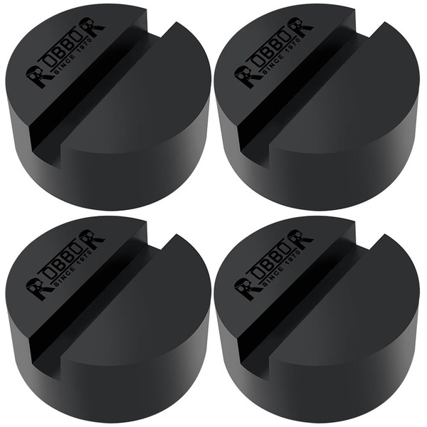 Robbor Rubber Jack Pad 3-Ton Capacity with Dia 2.9inch and 0.4inch Slotted Jack Pads Heavy Duty Floor Jack Pads Protect Your Car Pinch Welds, Paint, and Metal Universal fit For Most Jacks and Vehicles