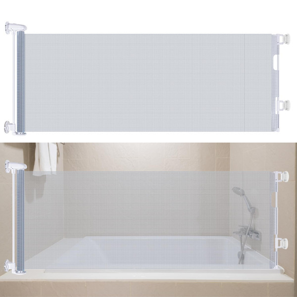 Bathtub Splash Guard for Tub Kids and Pets with Splash Strips, No Drilling 71" Wide Retractable Waterproof Shower Splash Guard for Bathtub, Space-Saving Bathtub Water Guards Retractable Gate, Clear-1765521524