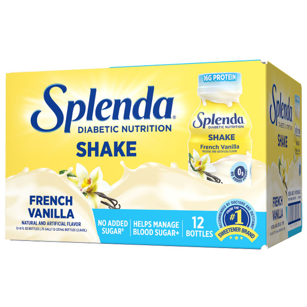 SPLENDA Diabetes Nutrition Shakes - Meal Replacement Shake, 8 Fluid Ounces Per Bottle (French Vanilla, 12 Pack)-1765521918