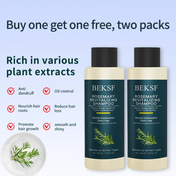 BEKSF Anti-hair loss shampoo oil control anti-dandruff hair care rosemary repair reduce hair loss scalp cleansing conditioner 220ML Moisture Haircare Cleanser Hydrate Moisturizer Hydrating Moisturizing