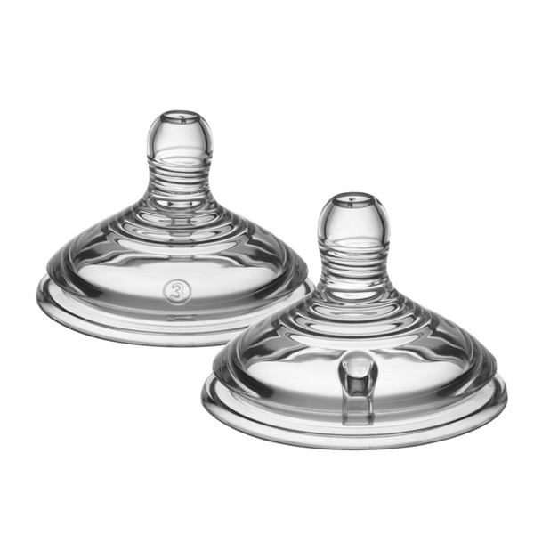 Tommee Tippee Natural Start Baby Bottle Nipples, Breast-Like For A Natural Latch, Anti-Colic Valve, Soft Silicone, Fast Flow, 6+ Months, Pack of 2