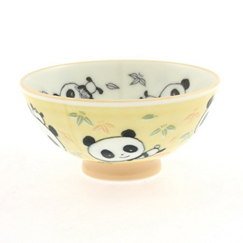 Set of 2 Japanese Yellow Panda/green Bmb Rice Bowls #130-449