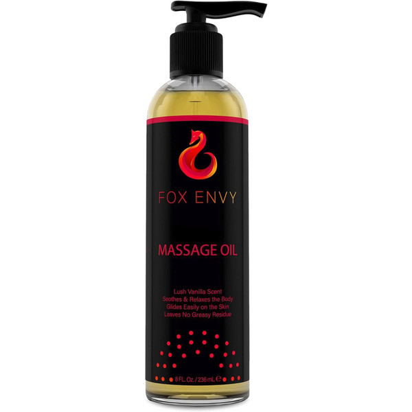 Body Massage Oil: Massage Oil for Massage Therapy, Premium Massaging Oil-Lush Vanilla Scent with Jojoba & Coconut, Therapeutic Oil 1Bottle, 8 fl oz