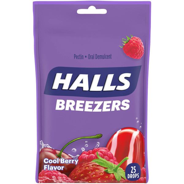 HALLS Breezers Cool Berry Drops, 25 drops