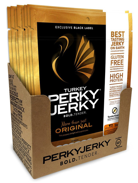 Perky Jerky Antibiotic Free Turkey Original, 2.2 ounce bags (Pack of 8)