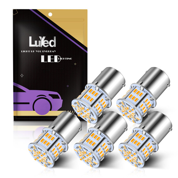 LUYED 1156 1141 1003 LED Bulbs 650 Lumens Warm White 12v 3014 54-EX Chipsets LED Lights Used For Back Up Reverse Lights,Brake Lights,Tail Lights,Rv light,Pack of 5