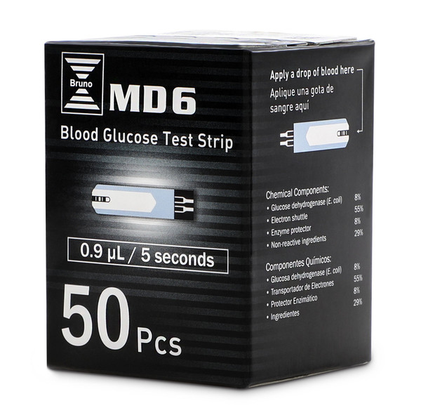 Bruno MD Pharma MD6 Blood Glucose Test Strips (50 Count)