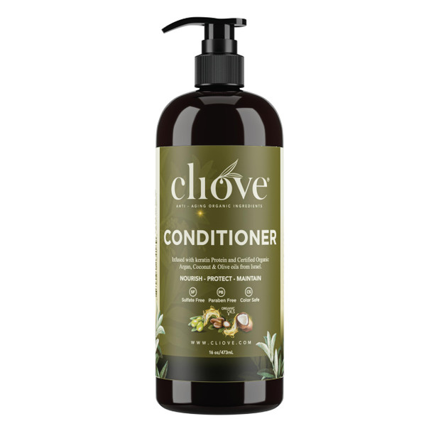 Cliove Conditioner | Hair Conditioner for Damaged Hair | Hair Treatment Infused with Organic Oils | AntiFrizz Deep Conditioner for Curly Wavy & Straight Hair|16oz