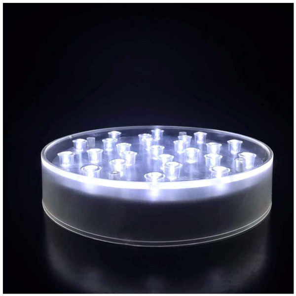 LARDUX Led Light Base - 6 Inch Round Display Pedestal Light Stand Plate Flat for 3D Crystal Cube Glass Art Acrylic Statues - USB Charge or Battery Powered