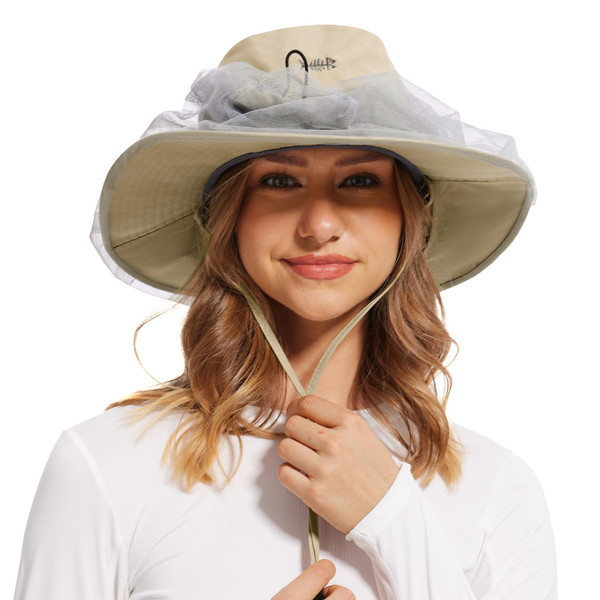 BASSDASH UPF 50+ Mosquito Net Hat with Stowable Neck Flap for Men Women Outdoor Fishing Hiking Camping Gardening FH17 Khaki BASSDASH UPF 50+ Mosquito Net Hat with Stowable Neck Flap for Men Women Outdoor Fishing Hiking Camping Gardening FH17 Khaki