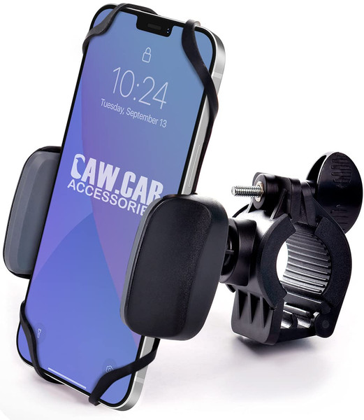 Metal Bike & Motorcycle Phone Mount for Any Smartphone (iPhone 16 Pro Max/e, Galaxy S25). Unbreakable Handlebar Cell Phone Holder for Bike, Scooter, Bicycle Phone Mount. x10 to Safeness & Comfort