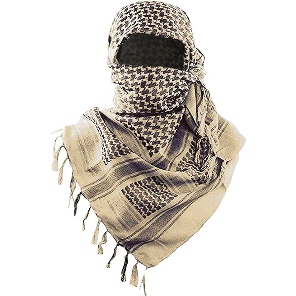 Luxns Military Shemagh Tactical Desert Scarf / 100% Cotton Keffiyeh Scarf Wrap for Men And Women/Beige 43"x43" Luxns Military Shemagh Tactical Desert Scarf / 100% Cotton Keffiyeh Scarf Wrap for Men And Women/Beige 43"x43"