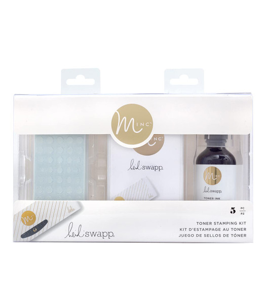 Heidi Swapp, Minc Stamping Kit, Package Includes 1 Toner Stamp Pad, 2 Toner Stamp Refills, 2ounces of Toner Ink and one .34 Ounce Measuring Cup, Non-Toxic for Arts and Crafts