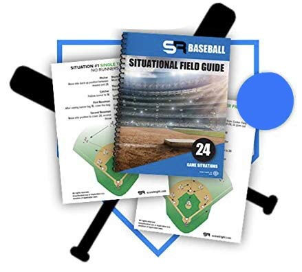 Score It Right Baseball Situational Guide – Premium Situational Field Guide for Coaches, Players, Parents – Detailed Baseball Field Guide – Thick Cardboard Paper – 24 Game Situations