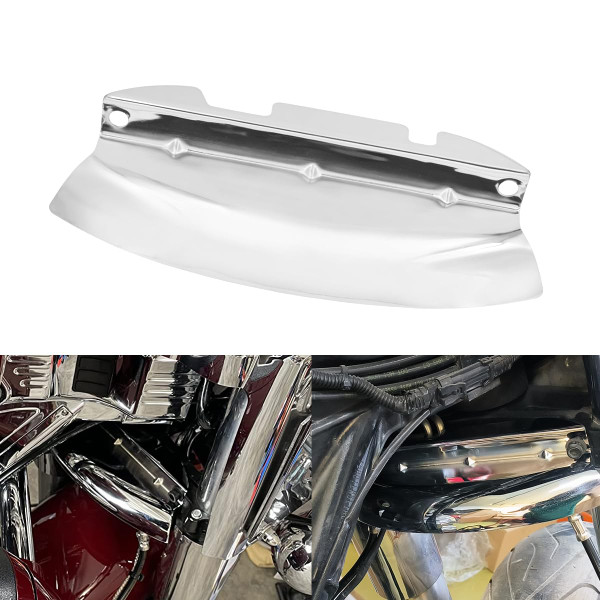 HDBUBALUS Motorcycle Lower Triple Tree Wind Deflector Fit for Harley Touring Electra Glide Road Glide Road King Street Glide 2014-2023 (Chrome)