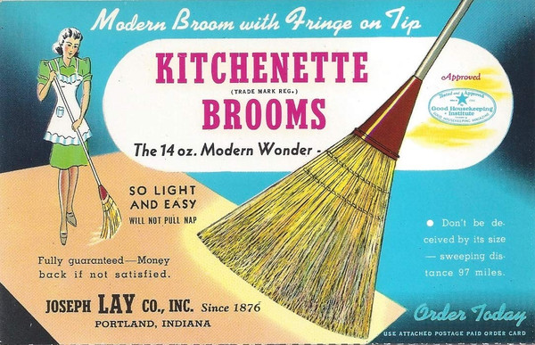 The Original Kitchenette Broom - CASE of 4 - Lightweight Brooms - Made in America with Broomcorn