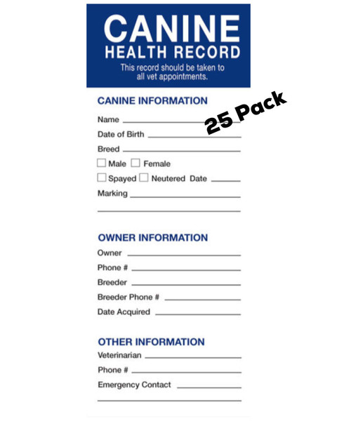 Revival Animal Health, Dog Health Record Booklets, Track Vaccinations, Exams, Deworming & Treatments – Veterinary Record Keeper, Customizable & Compact Format for Pet Owners, Shelters & Vets, 25 Pack