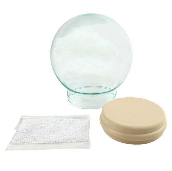 National Artcraft Clear 4" Glass Water Globe with Rubber Gasket and Snow Flakes