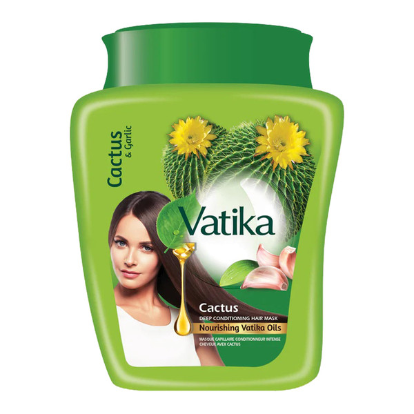 Vatika Naturals Hot Oil Hair Mask - Cactus & Garlic & Multivitamin for Dry, Damaged, Nourishing & Strengthening, Deep Conditioning for Soft, Smooth - 500ml