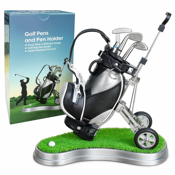 10L0L Golf Pen Holder Golf Club Pens Gift Set Race Souvenirs Unique Gifts for Golfer Fans Coworker Boss, Funny Home Office Decor Gadgets
