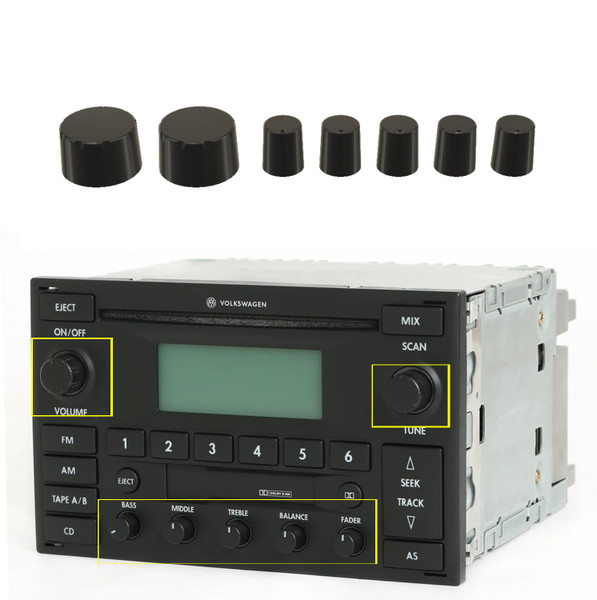 Turtle Den Volkswagen Radio Buttons Knobs Monsoon Radio Jetta Passat Golf GTI 2001-2005