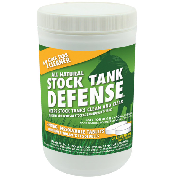Airmax Stock Tank Defense, Livestock Water Trough Cleaner, Clean Drinking Tanks for Horse, Cattle, Goat & Chicken, Safe & Easy-to-Use Cleaning Tablet Treatment for Farming & Agricultural Use, 24 Tabs
