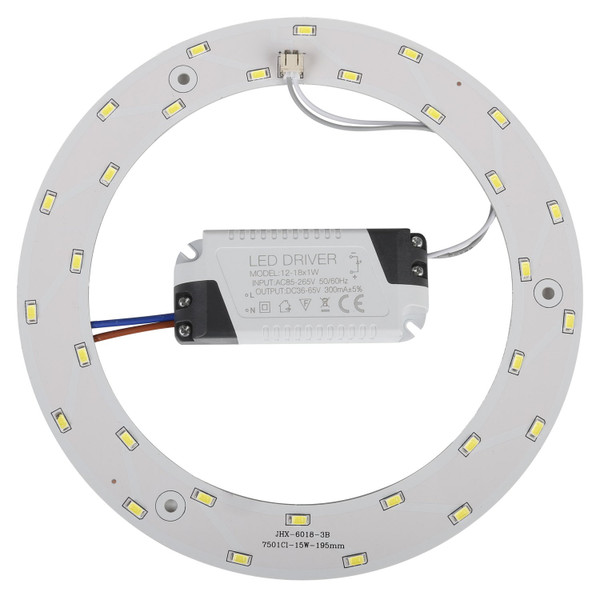 Ledytech 1-Pack 15w 5730 SMD Led Panel Ceiling Light Fixtures Circle Annular Round Replacement Board Bulb White 6000K (White 6000-6500K)