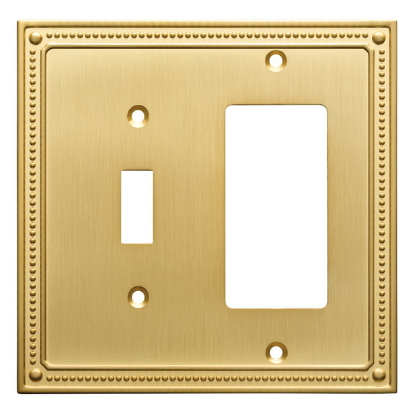 Franklin Brass W35063-BB-C Classic Beaded Switch/Decorator Wall Plate/Switch Plate/Cover, Brushed Brass