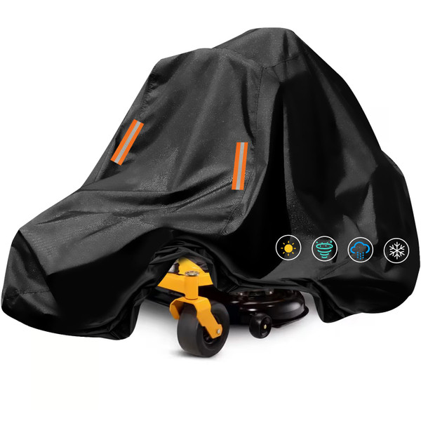 Zero-Turn Mower Cover Waterproof Outdoors,Anti-UV 210D Polyester ,Universal Fit Riding Lawn Tractor Covers Up to 60" Decks,Against UV,Dust,Dirt,Wind for All Weather Use,79"Lx46"Wx55"H-Basics