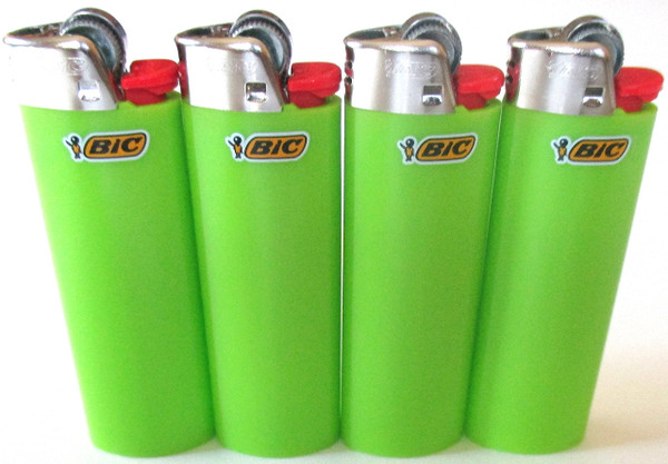 Bic Lime Green Classic Full Size Lighters New Lot of 4 Bic Lime Green Classic Full Size Lighters New Lot of 4