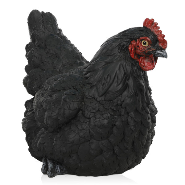 Alpine Corporation WFM100HH-BK Outdoor Rustic Resting Hen Garden Statue, 8" H, Black