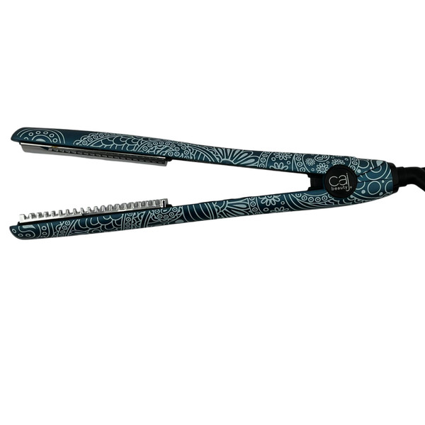 CAJ Beauty Flip & Bend Style Iron in Sapphire Paisley, Thermatru Technology, 1" Titanium Floating Teeth Comb, Automatic Shut-Off, Color-Coded LED Lights for Easy Temperature Indication CAJ Beauty Flip & Bend Style Iron in Sapphire Paisley, Thermatru Technology, 1" Titanium Floating Teeth Comb, Automatic Shut-Off, Color-Coded LED Lights for Easy Temperature Indication