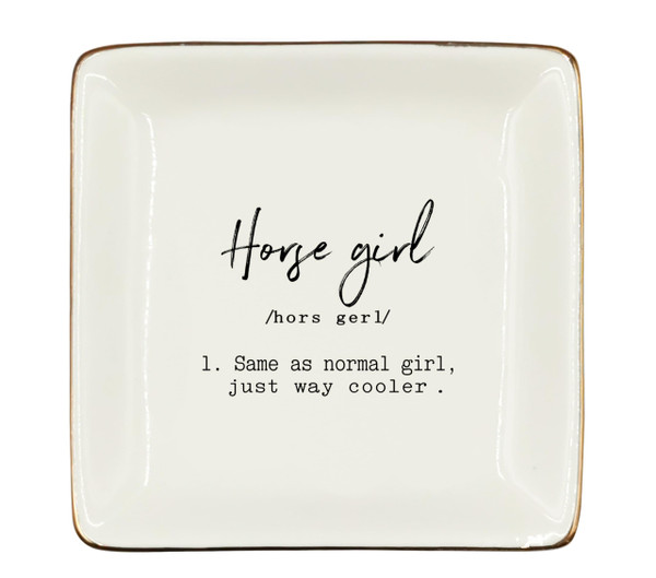 WODMIS Horse Gifts Ceramic Jewelry Tray Dish, Horse Lovers Horse Rider Gifts Jewelry Plate Ring Trinket Dish, Horse Lover Western Cowgirl Gifts for Women Teen Cowgirl Equestrian Gifts 295