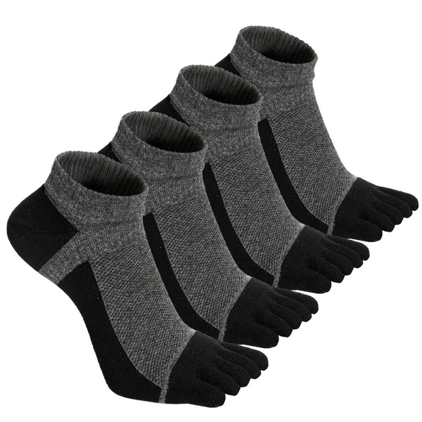 VWELL Toe Socks for Men Women Ankle Cotton Five Fingers Socks Low Cut Athletic Running Socks 4 Pairs Size 8-11-1765815860