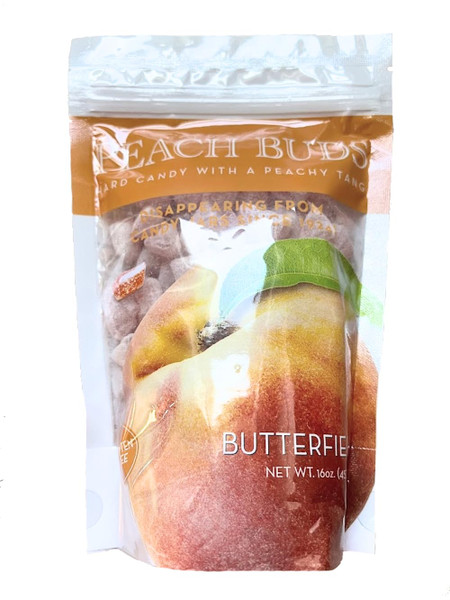 Butterfields Candy - Gourmet, Old-Fashioned PEACH Buds Hard Candy | Gluten Free | Made with 100% Real, Pure Cane Sugar | Handcrafted in the USA- 1 Lb. Bag