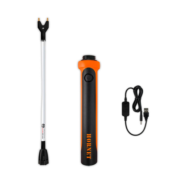 HerculesAG Hornet 2600 Rechargeable Livestock Cattle Prod - Rugged, Sealed Handle Flexible Shaft Water Repellent Impact Resistant Lightweight Livestock Prod (47")