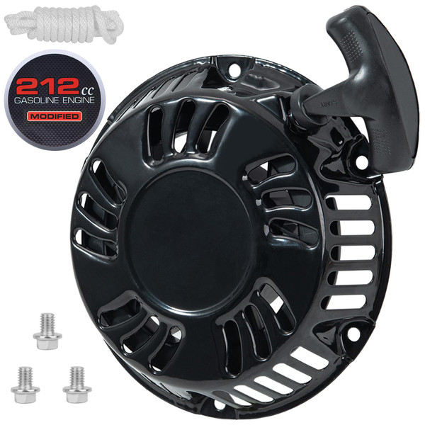 Original Predator 212 Pull Start Assembly with Sticker for Predator 212cc 196cc 224cc 5.5hp 6.5hp 7hp Engine Recoil Starter for Coleman CT200U BT200X Baja MB200 Mini Bike Go-Kart Pull Cord Replacement