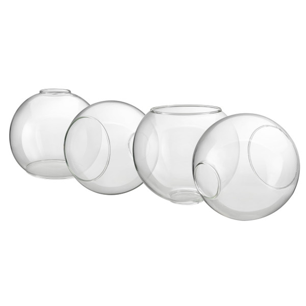 Aspen Creative 23627-60-4, Clear Glass Shade For Lighting Fixture/Vanity Light/Wall Light, Size: 5-7/8" D x 5-1/8" H, 4 Pack-1765817205