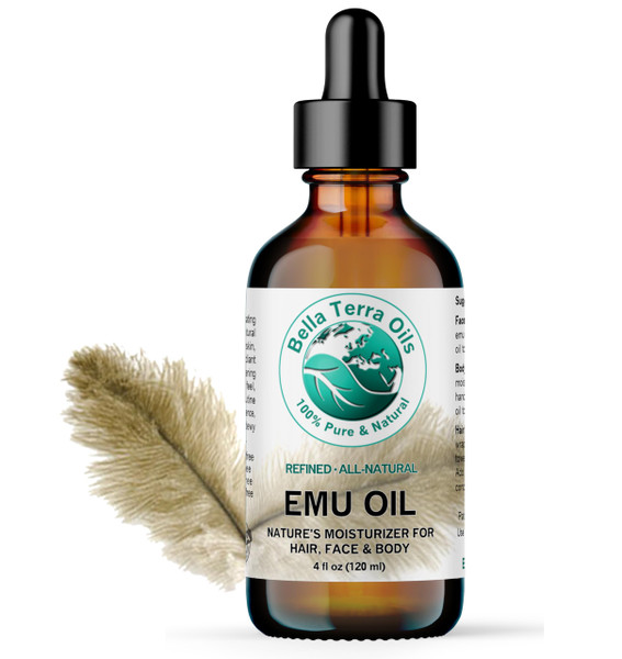 Bella Terra Oils - Emu Oil 4 oz - Genuine Pure Australian Emu, Infused with Linoleic & Oleic Acid, Perfect Companion for Lustrous Skin Bella Terra Oils - Emu Oil 4 oz - Genuine Pure Australian Emu, Infused with Linoleic & Oleic Acid, Perfect Companion for Lustrous Skin