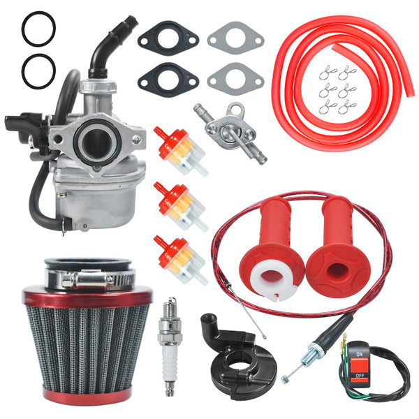 HOLATO PZ19 Carburetor Carb Air Filter Throttle Handle Grips Cable for 50cc 70cc 90cc 110cc 125cc Tao Tao GK110 Baja SSR Apollo Coolster Chinese Four Wheeler ATV Go Kart CRF50 XL70 Dirt Pit Bike Red-1765818619
